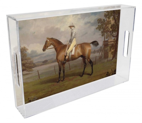 The Race Horse Lucite Tray, 8x8